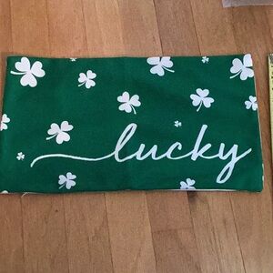 Green Shamrock zippered rectangular pillow cover